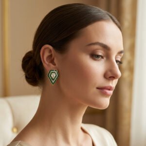 PENTAGON GREEN EARRINGS